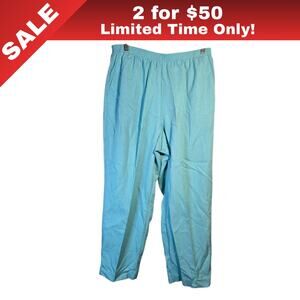 [Sale: 2 for $50!] Alfred Dunner Grand Tour Pull On Pants 16W Jade NWT 0332